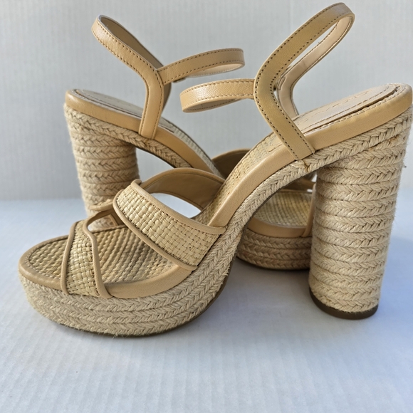 Coach Talia Raffia Platform Sandals Size 10 - Picture 2 of 11